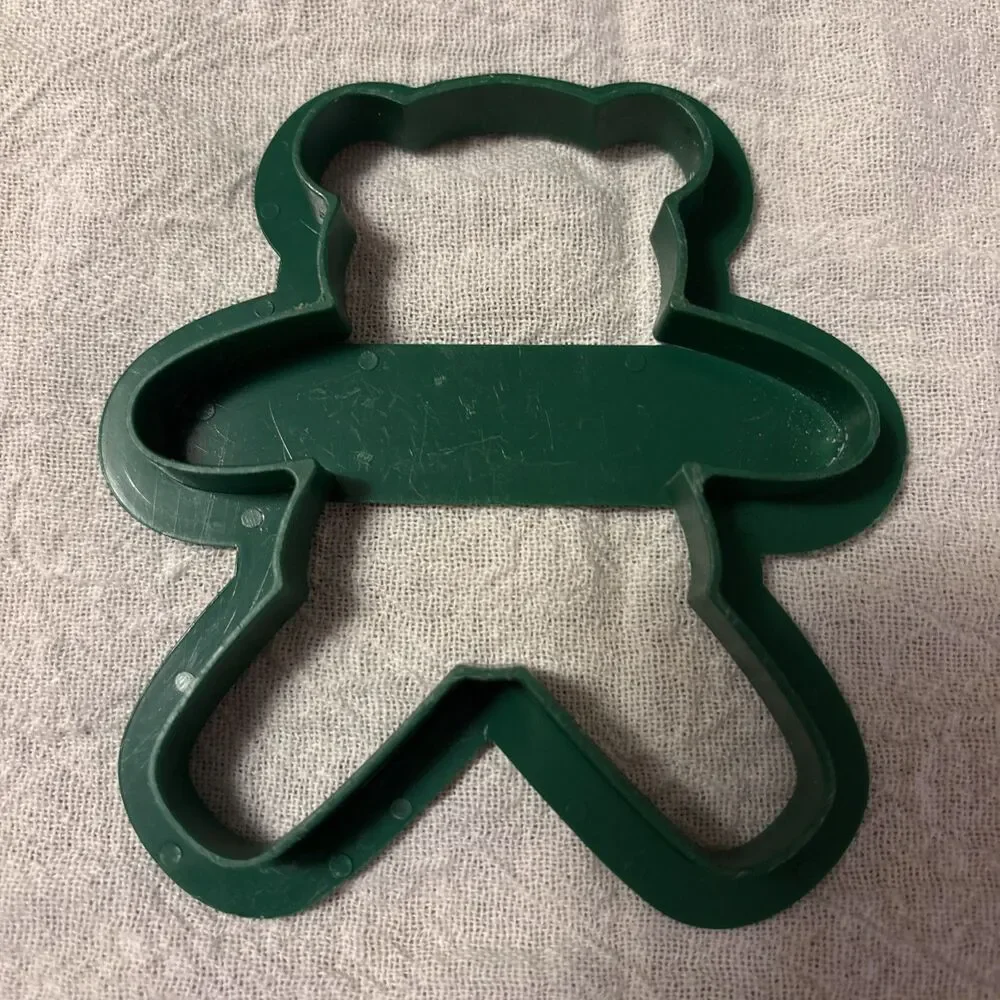 Green Advertising Teddy Bear Cookie Cutter 4 inches Rigby Professional Dev